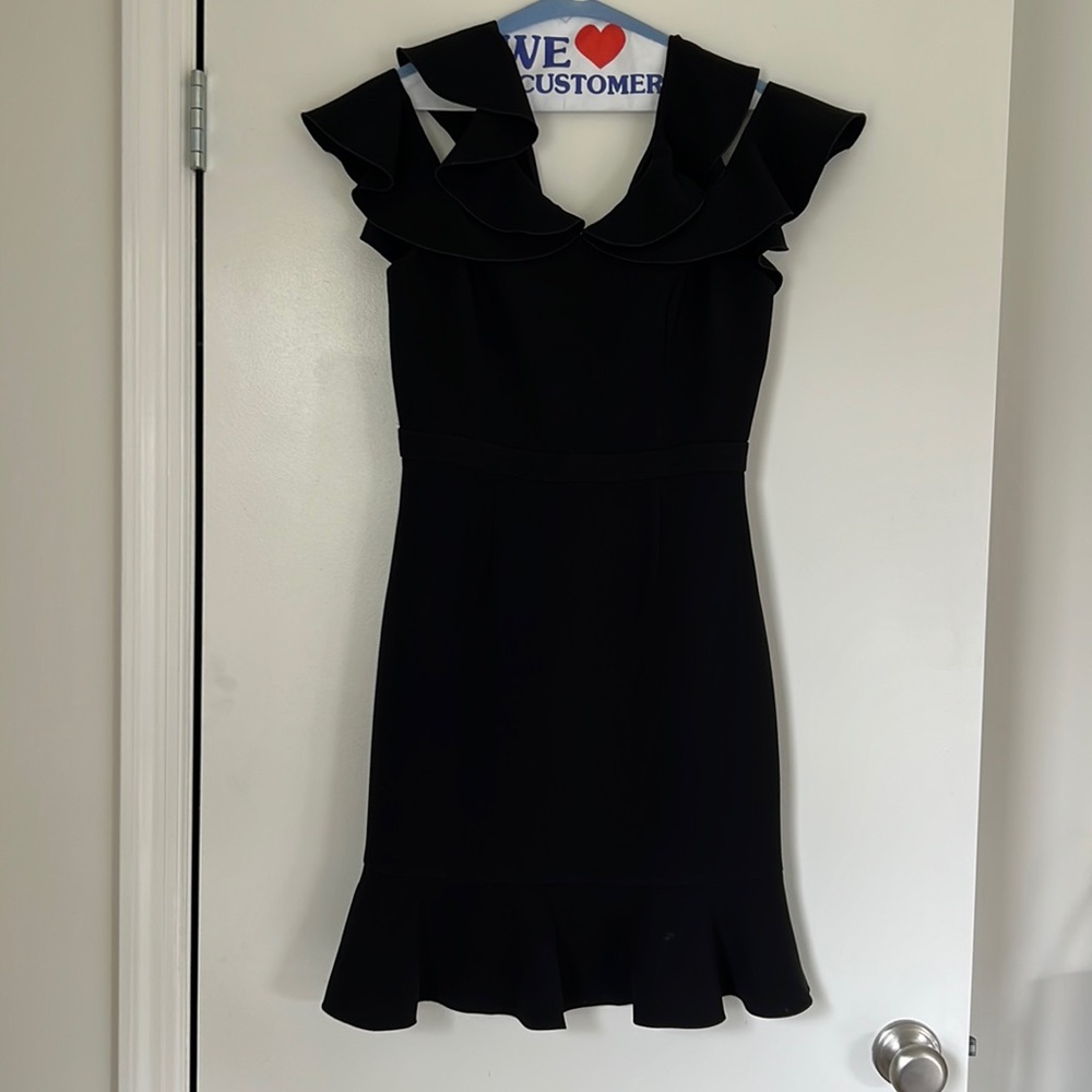 RACHEL ZOE Delia Cold Shoulder Dress- Black - 4